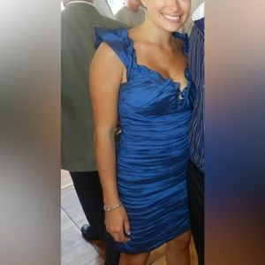 BCBG Maxazria ruffle neck dress